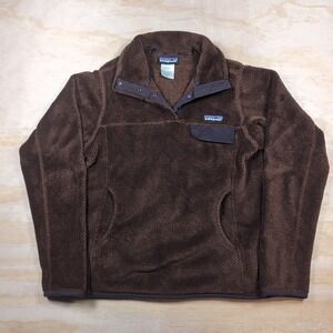 Patagonia Jacket Womens Size Small Re Tool Snap Brown Polartec Fleece Sweater